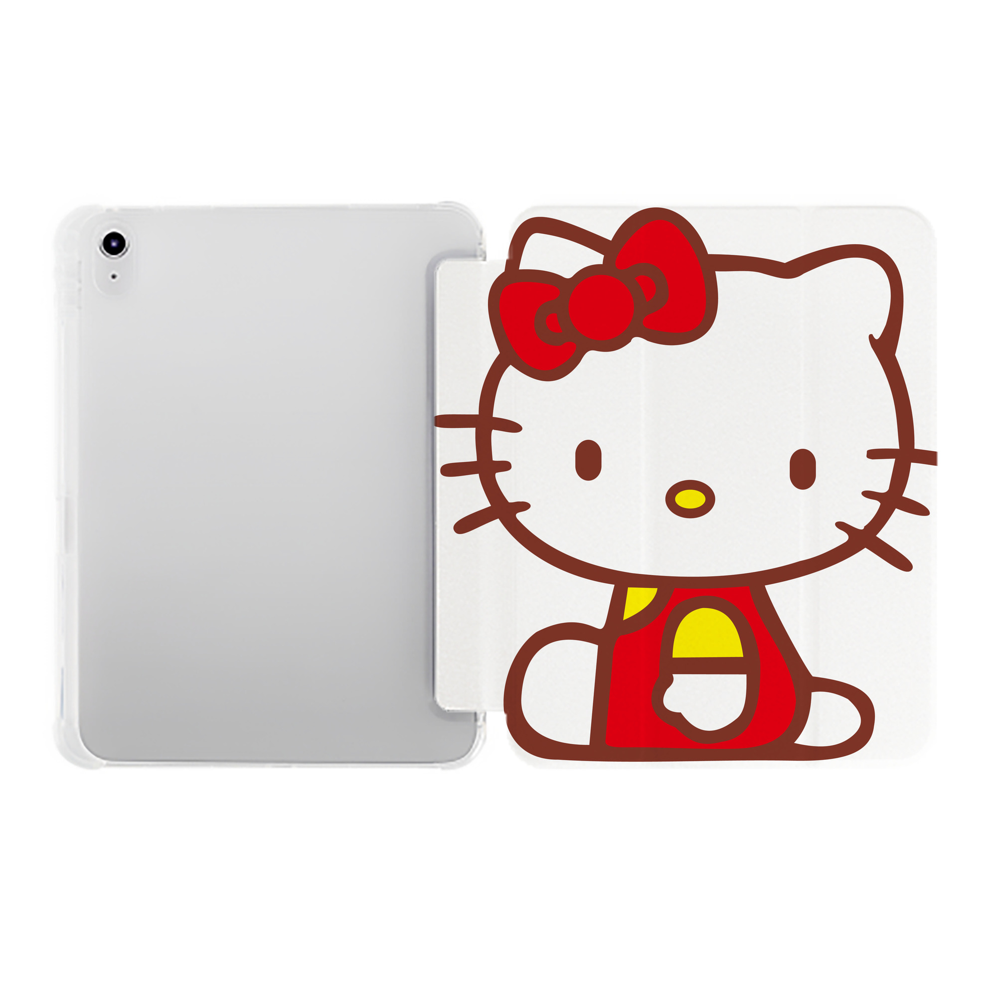 （画像用） Hello Kitty ハローキティ IPad ケース ペン収納付き 三つ折りスタンド PUレザー×シリコン 対応機種9.5/10.5/10.9インチ